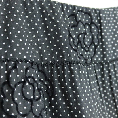 インゲボルグ★カメリア刺繍×ドット柄が可愛い♪ピコレース ティアードスカート サイズ11号 黒系 z20333