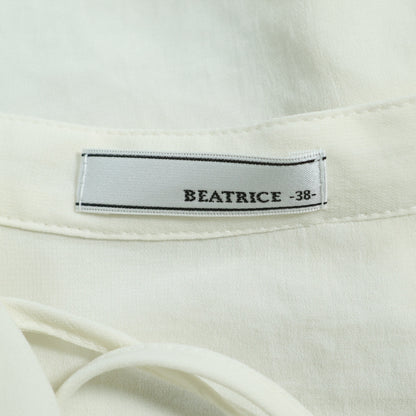 BEATRICE ベアトリス★フリルたっぷり♪オーバーブラウス サイズ38 アイボリー系 薄手 無地 z22736
