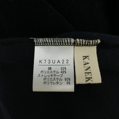 カネコイサオ★大人可愛いリボンデザイン♪ベロア ロゴ入り クルーネック 長袖トップス 黒系 z23436
