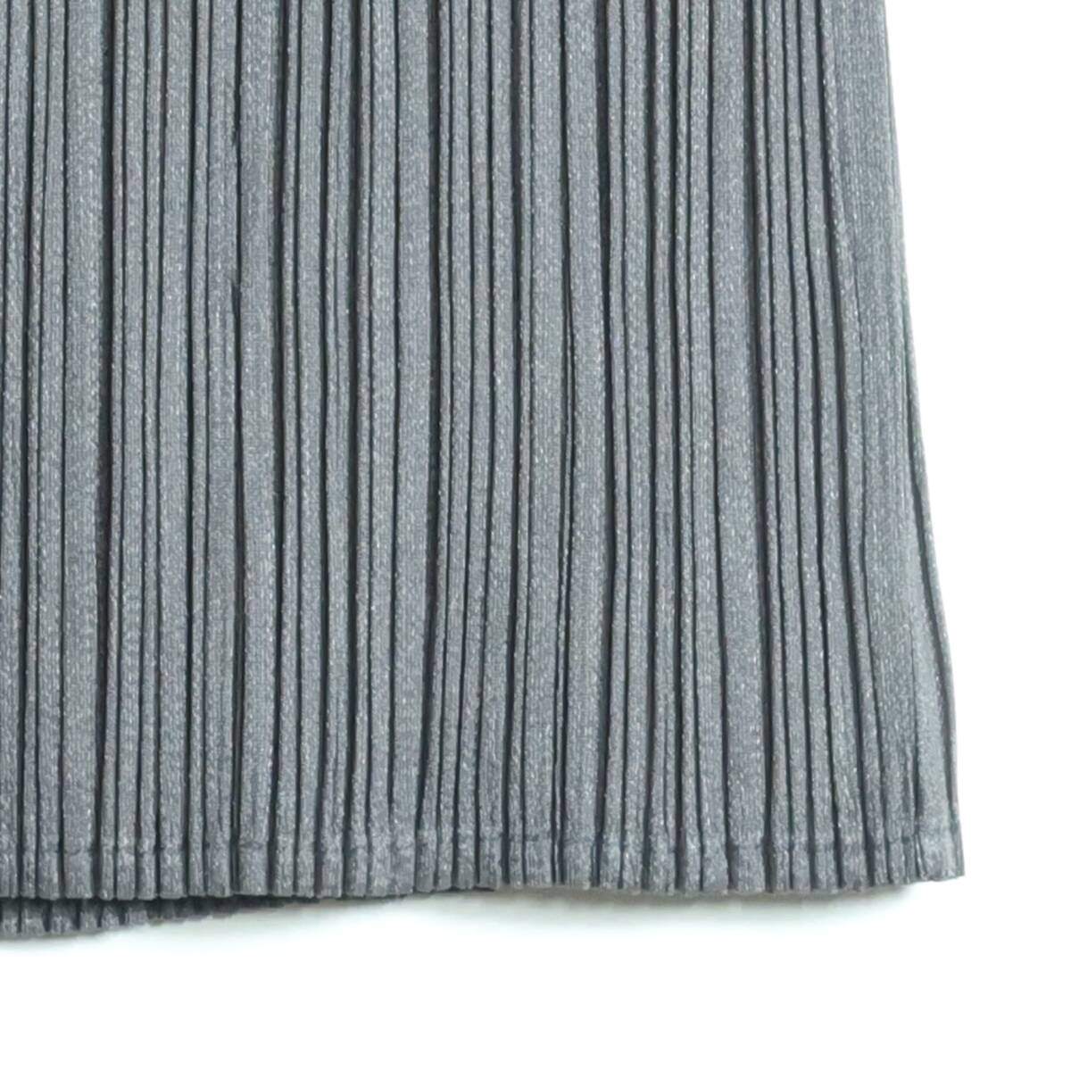 【極美品】プリーツプリーズ PLEATS PLEASE イッセイミヤケ★ロング丈プリーツスカート サイズ1 グレー系 無地 薄手 z15879