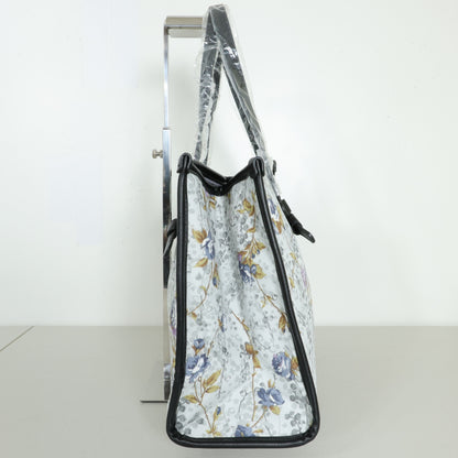 【美品】インゲボルグ★トートバッグ A4自立 パイピングトート 花柄 バラ 白系 ba264