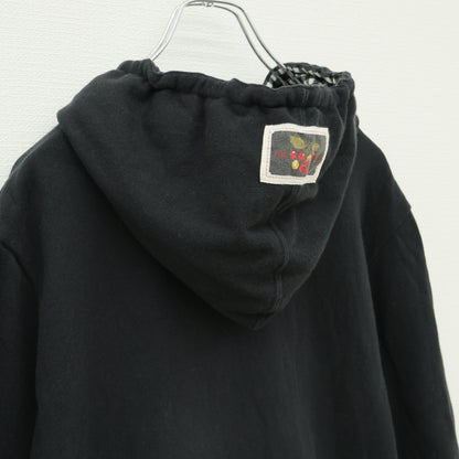ピンクハウス★パーラー刺繍♪フーディパーカー 黒系 ギンガム使い♪2023年製 無地 z23193