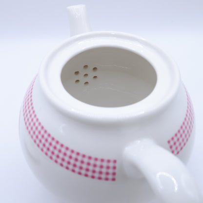 【美品】ピンクハウス★キューピー&ギンガム♪ティーポット 紅茶ポット 陶器 白×ピンク系 so410