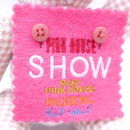 【レア】ピンクハウス★SHOWゼッケン テディベアぬいぐるみマスコット ギンガムチェック ピンク系 ＊so173