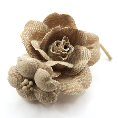 【美品！】インゲボルグ? ピンクハウス?★3点セット!かわいいフラワーコサージュ 桜 バラ つぼみ ベージュ系 ko153