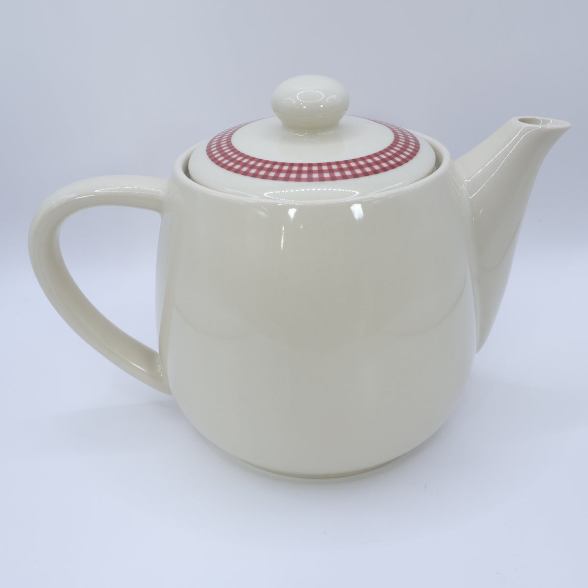 ピンクハウス★ロゴ入りティーポット チェック柄  急須 食器  ティーポット  茶こし付 アイボリー系 so406
