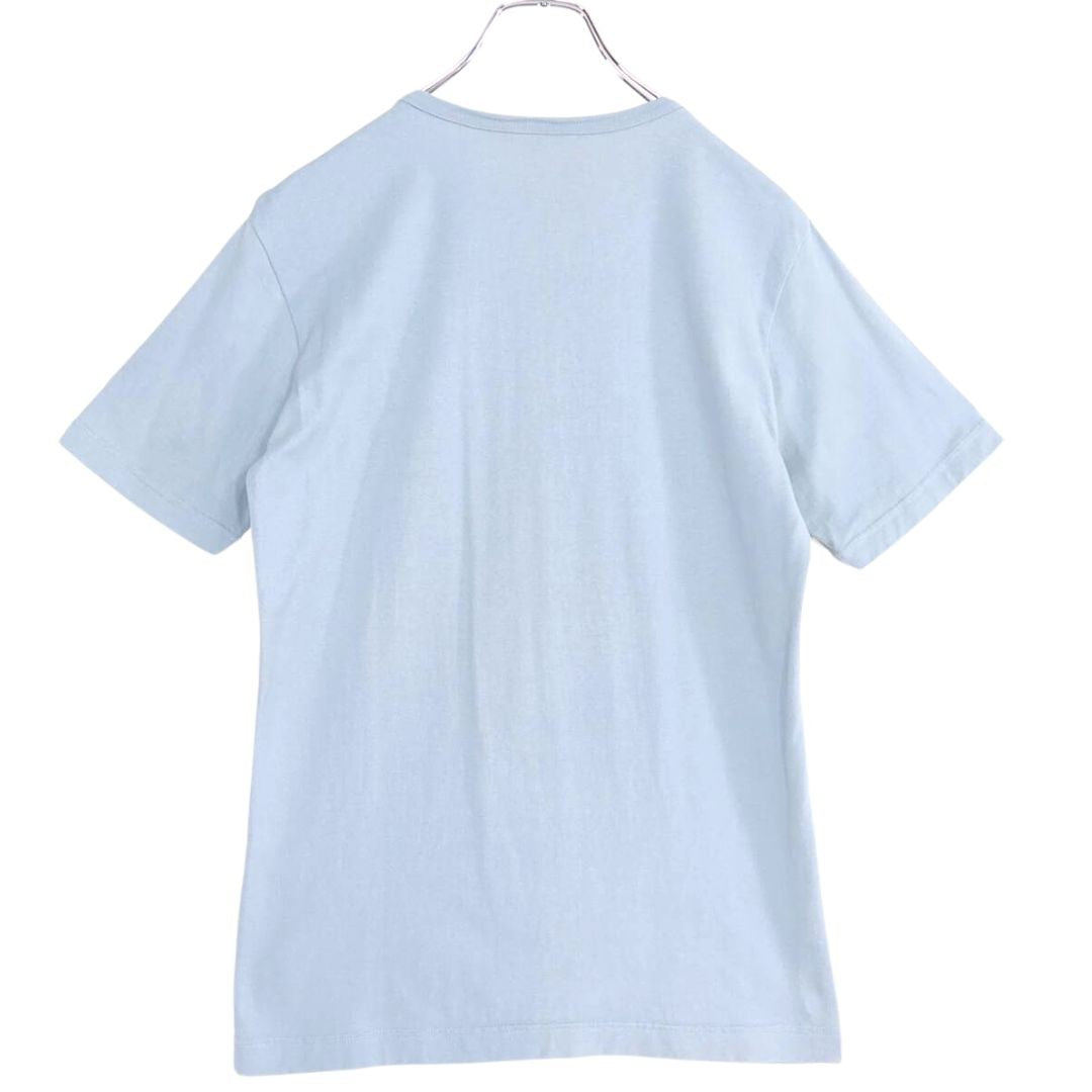 ピンクハウス★たっぷりパッチワーク♪お花とチェック柄 ロゴプリント Tシャツ 大きいサイズL 水色系 z20097