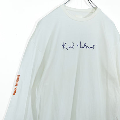 カールヘルム★ロゴプリントが印象的♪ 長袖カットソー・Tシャツ ピンクハウスロゴpt 白系 z22524