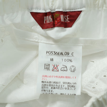 ベビーピンクハウス★チェリー刺しゅう♪ラップ風ギャザースカート サイズ110ぐらい 白系 親子コーデに♪薄手 z22142