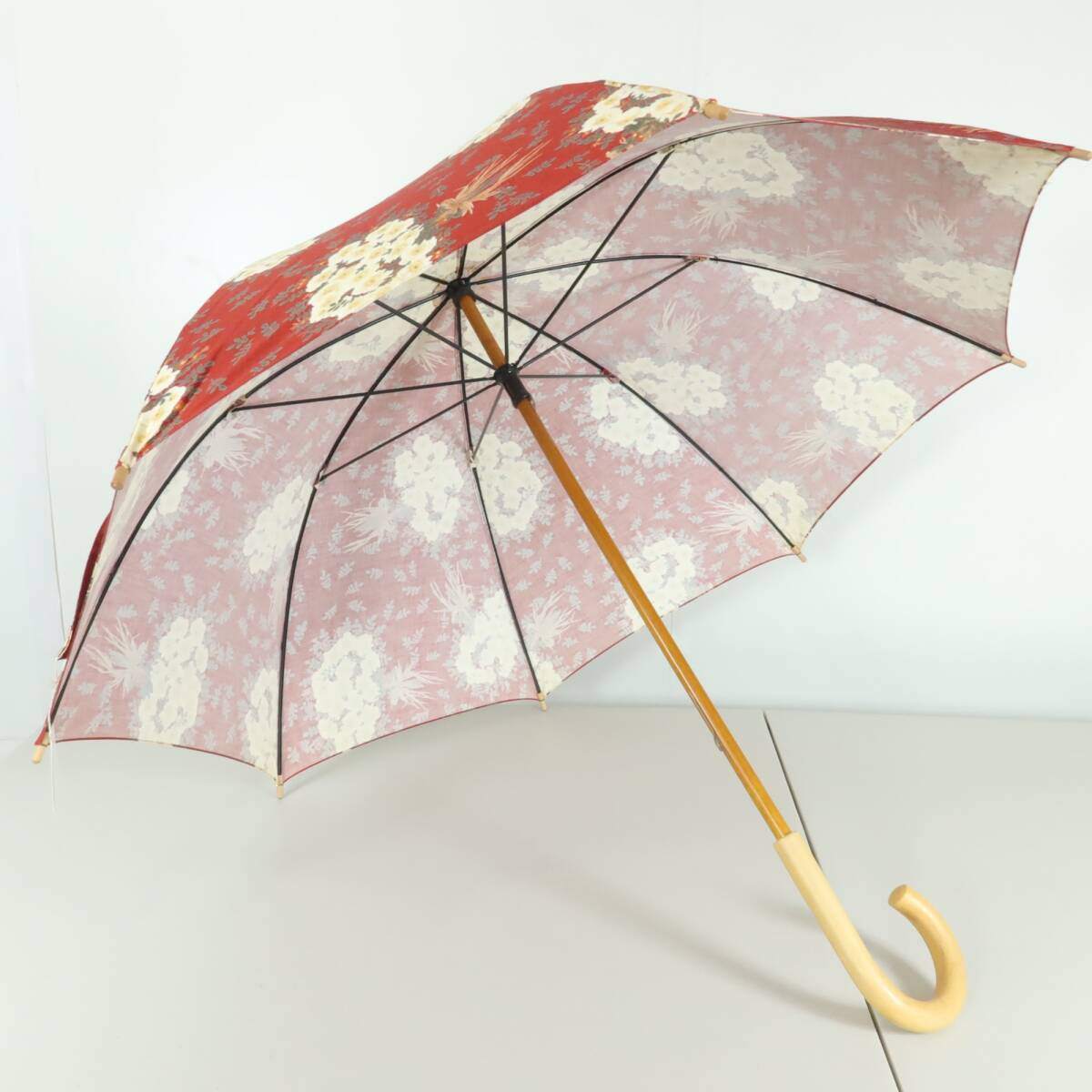 【新品タグ付】ピンクハウス★クラシカルローズブーケpt 薔薇 長傘60㎝ 赤系 ＊so131