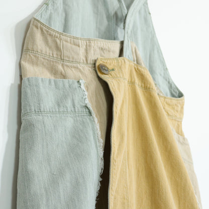 HAI SPORTING GEAR イッセイミヤケ★パッチワーク♪ジャンパースカート サイズM ベージュ×黄色×グレー系 無地 z22228
