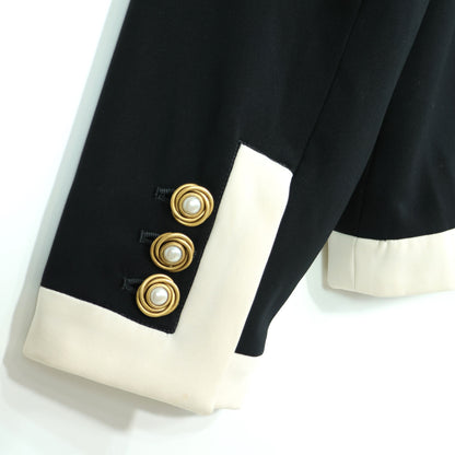 カネコイサオ★ノーカラージャケット ボタンレス 黒系 おしゃれなバイカラー 無地 z22799