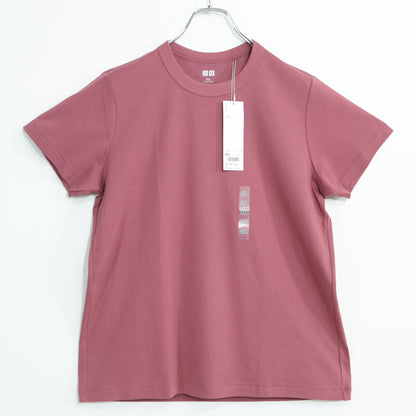 【新品タグ付】ユニクロ★クルーネックT 半袖Tシャツ 大きいサイズ3XL 赤紫系 無地 薄手 z22871