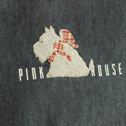 ピンクハウス★テリア刺繍がアクセント♪ デニム ストレートパンツ ジーンズ サイズM 黒系 z23098