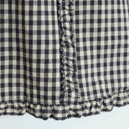 【極美品】ピンクハウス★ふんわりフォルム♪ギンガムチェックブラウス 紺系 サテンリボン♪＊z15830