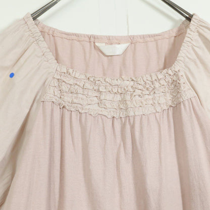 ピンクハウス★カットソー フリル付き♪異素材ミックス♪レターパック可 大きいサイズ4(L) 薄いピンク系 ＊z11542