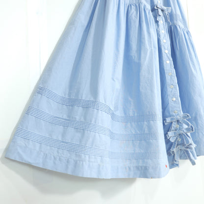 ワンダフルワールド カネコイサオ★リボンいっぱい♪半袖ワンピース 水色系 前開き リボンいっぱい♪薄手 z22044