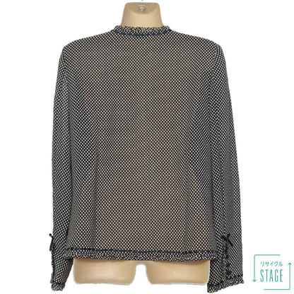 【美品！】インゲボルグ INGEBORG★2点セット！可愛いドット柄♪ブラウス 切替スカート 黒系 S 希少ヴィンテージ 着回し力抜群 z6614