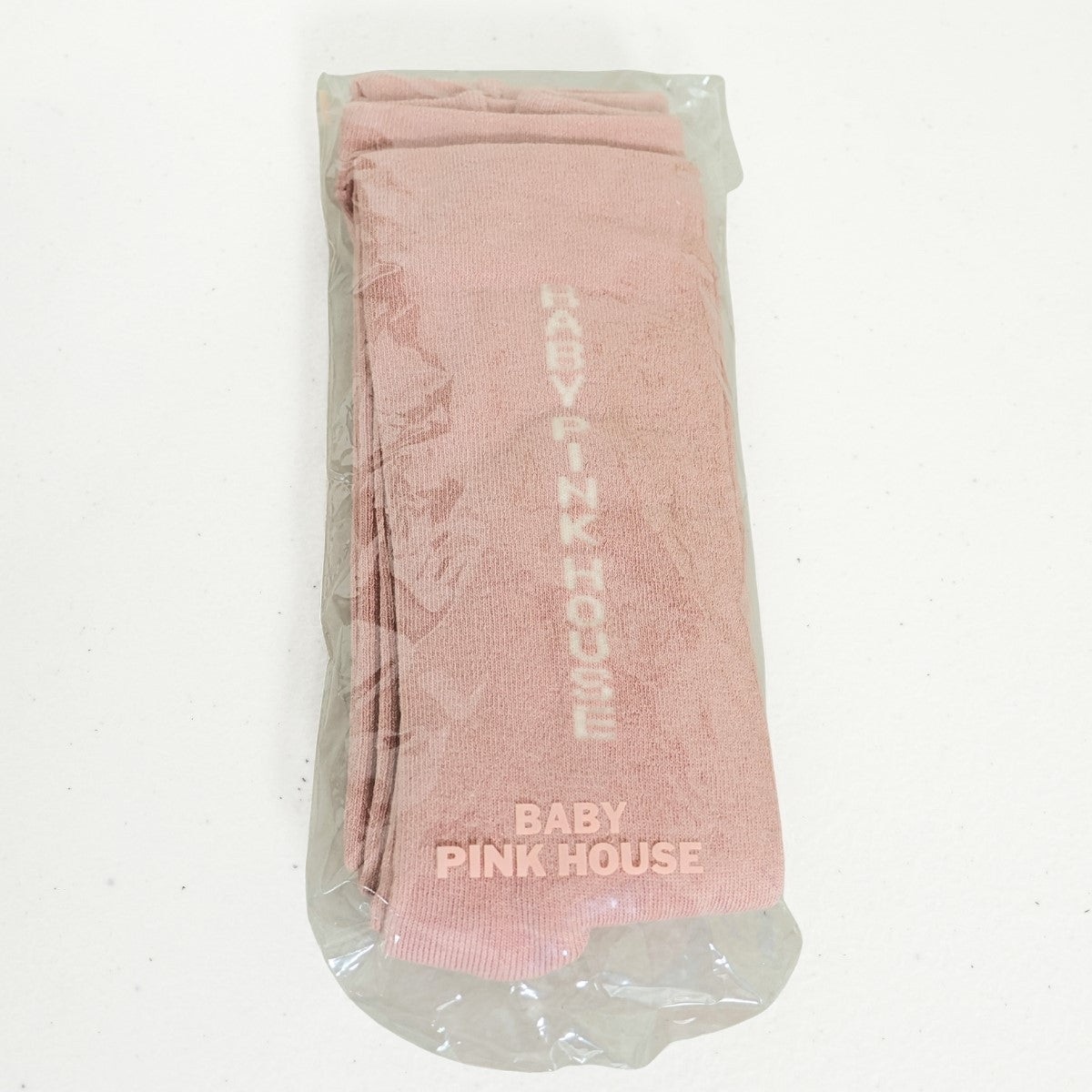 【美品】ベビーピンクハウス★ロゴタイツ キッズ 女の子  くすみピンク Lサイズ ピンク系 so387