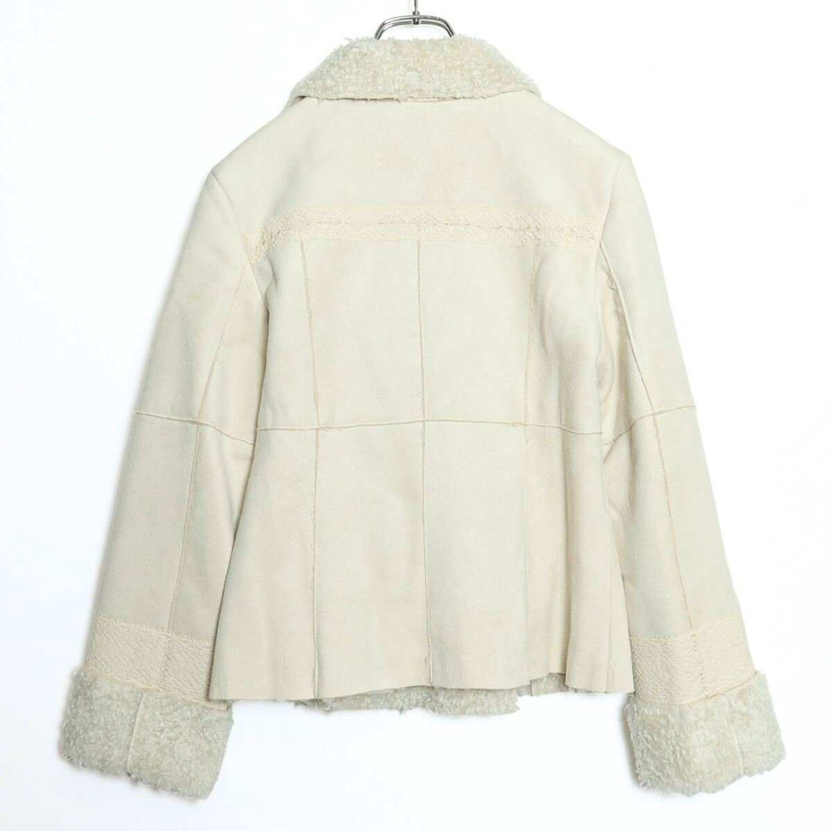 【美品】ピンクハウス★レース付き♪スウェード調ジャケット 裏ボア♪サイズM  アウターベージュ系 厚手 z16005