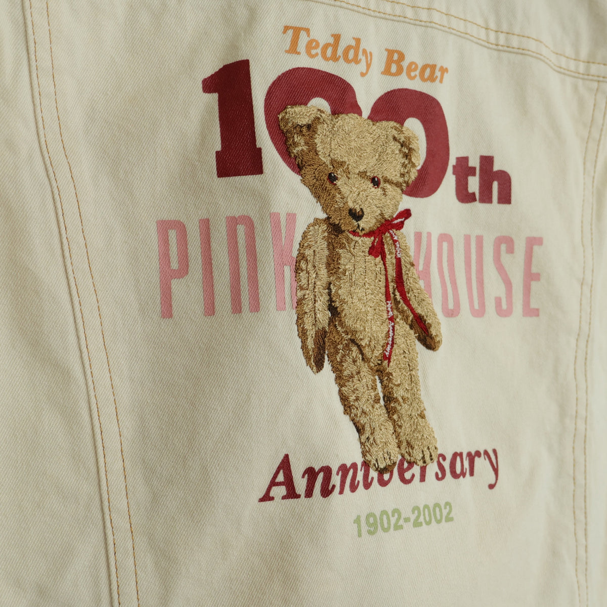 ピンクハウス★テディベア100周年♪テディとオリチェのデニムベスト ベージュ系 無地 z21938