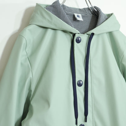 【美品】PETIT BATEAU プチバトー★カラーが素敵♪ヨットパーカー サイズXS ライトグリーン系 防風＆撥水 z22463