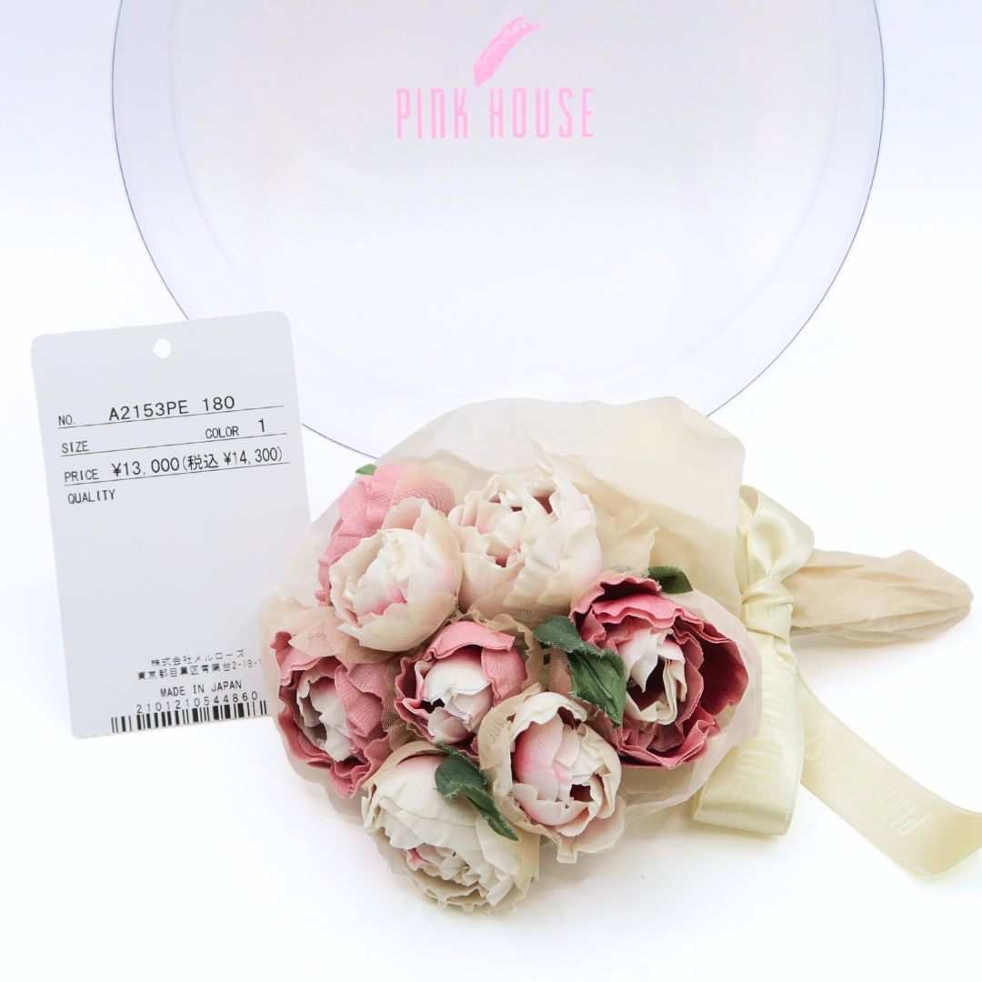 ピンクハウス★可憐な薔薇のブーケコサージュ 花束 グレージュ・モーヴピンク系 ＊ko156