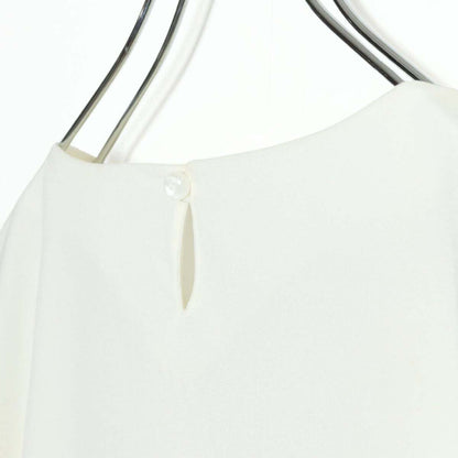 【極美品・タグ付き】レリアン★ビジュー シアーカットソー 半袖 ブラウス  サイズ9号 上品 オフ白系＊z11341