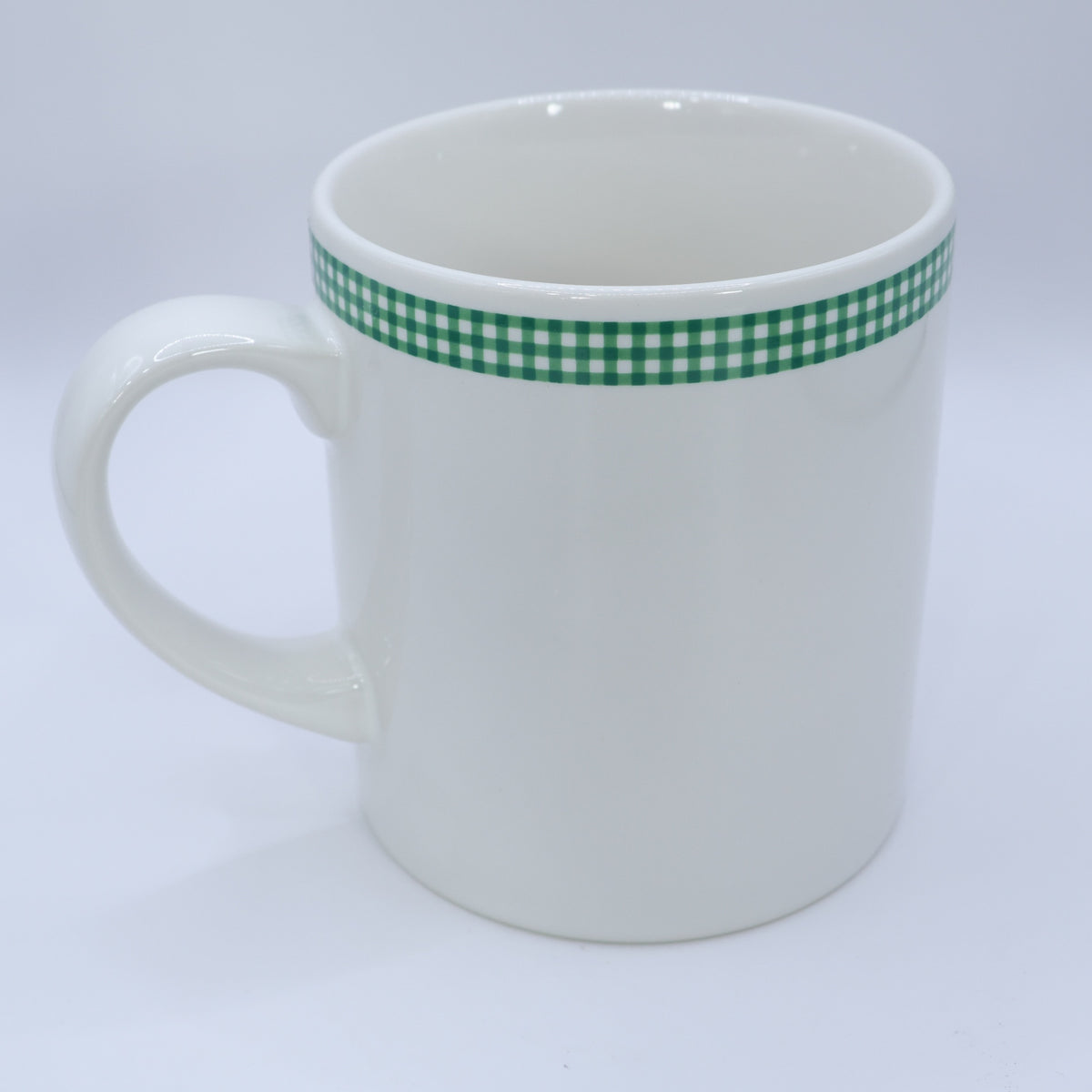 ピンクハウス★キューピーチェック柄マグカップ ロゴ入 陶器 コップ  ギンガムチェック アイボリー系 so404
