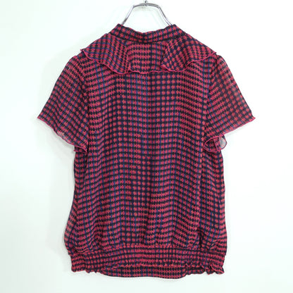 【美品！】MK ミッシェルクラン★幾何学模様が素敵♪半袖カットソー サイズ38(M) ミックス系 ボウタイ z22615