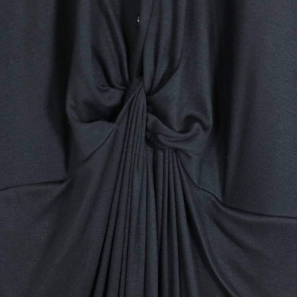 【美品】23区★上品な印象♪ フレンチ袖シャツワンピース ドレープ感 サイズ38 黒系 ＊z18388
