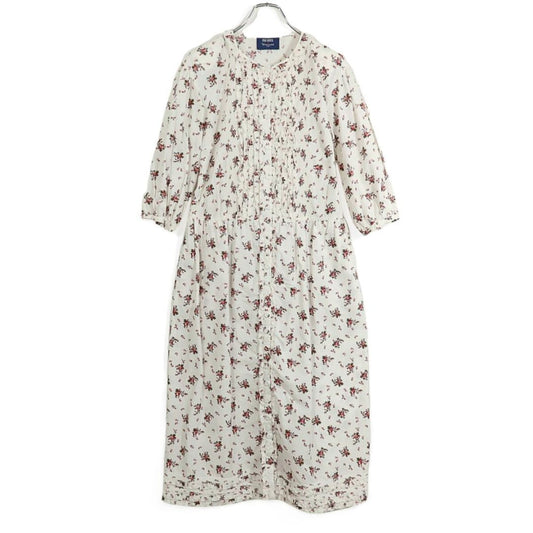 【レア美品】ピンクハウス×Vermeerist BEAMS★可愛い！小花柄&フリル♪ワンピース  前開き  オフ白系＊z17779