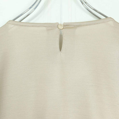 【タグ付極美品】レリアン★高級感！パールとビジューが素敵♪カットソー シルク100♪トップス ベージュ系 z20165