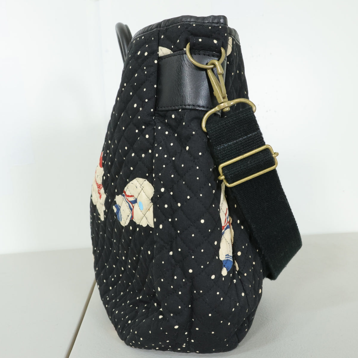ピンクハウス★スノーベア キルティングボストンバッグ 旅行バッグ 黒系 *ba260