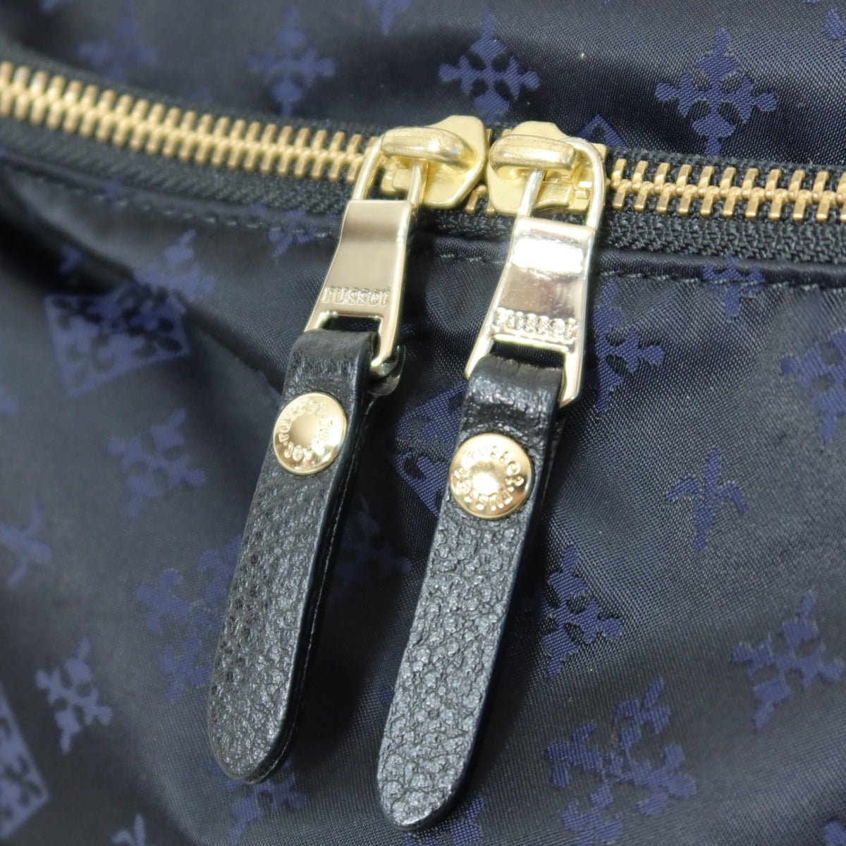【美品】russet ラシット★大人可愛い！ 大きめポケット 2WAYバッグ  斜め掛けOK  ネイビー系　＊ba187