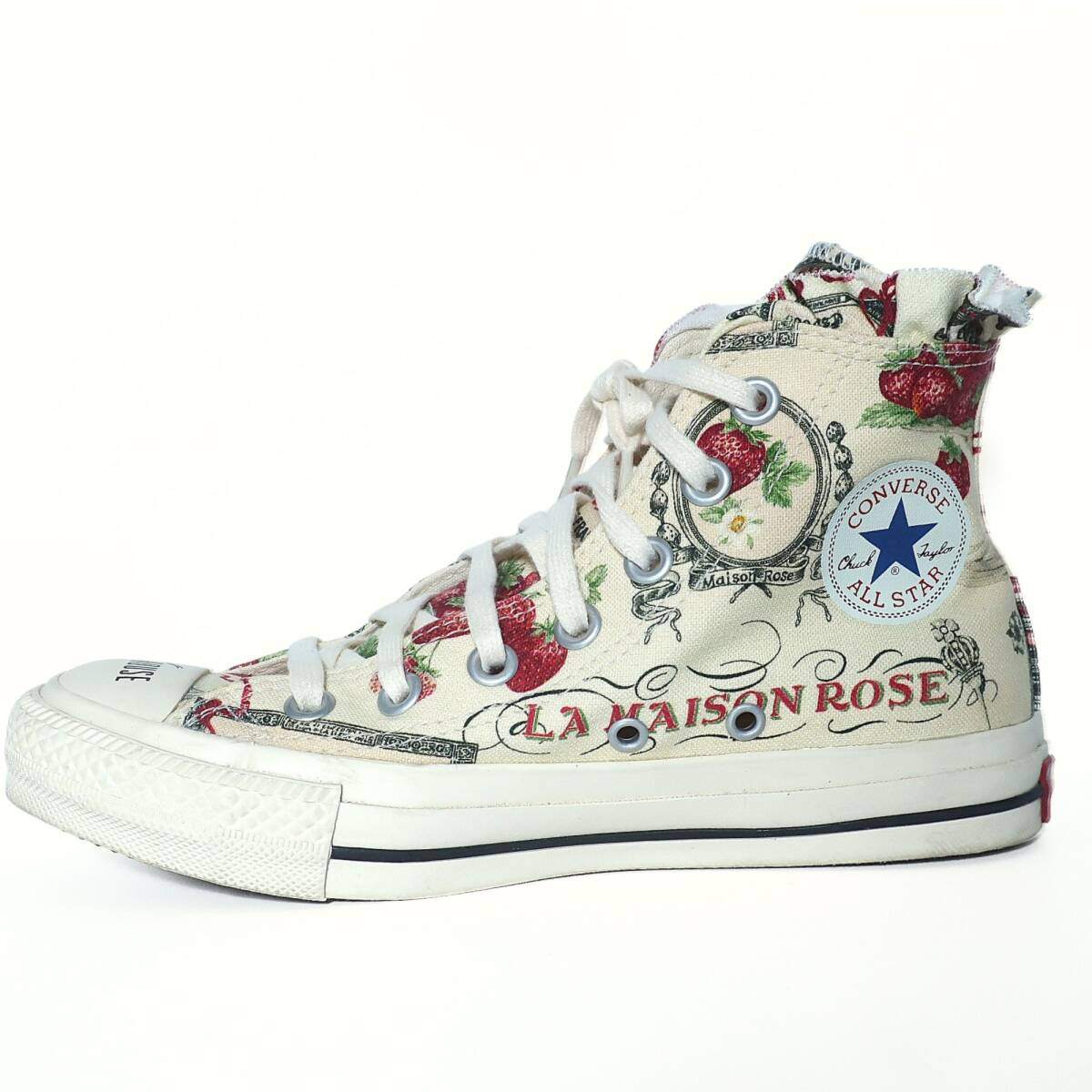 ピンクハウス×コンバース★CONVERSEコラボ サロンドフレーズ ハイカットスニーカー サイズ2(S) 生成り色系＊k3517