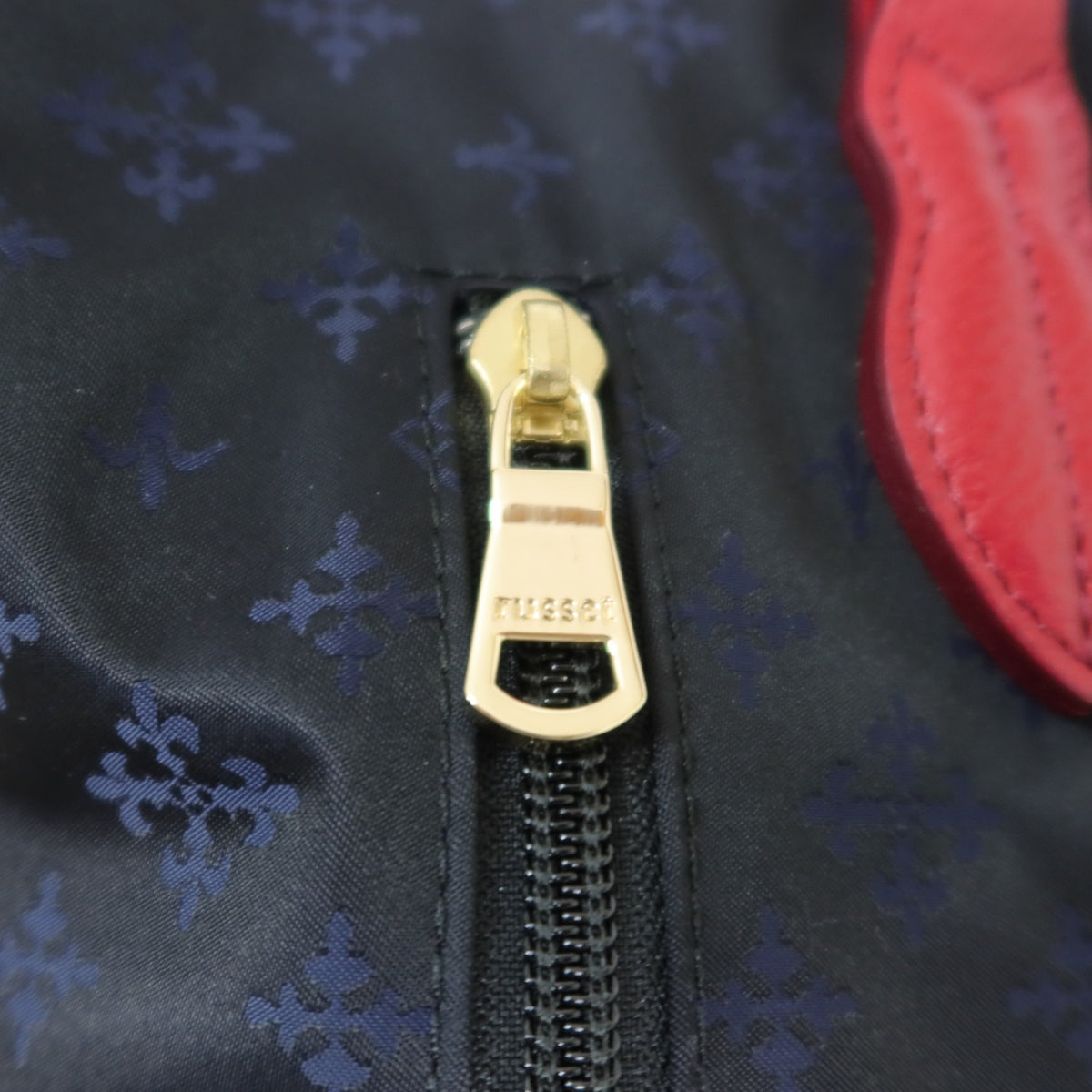 【美品】ラシットrusset★Lilyシリーズ 大人可愛い トートバッグ モノグラム A4収納可 ネイビー×ピンク ＊ba183