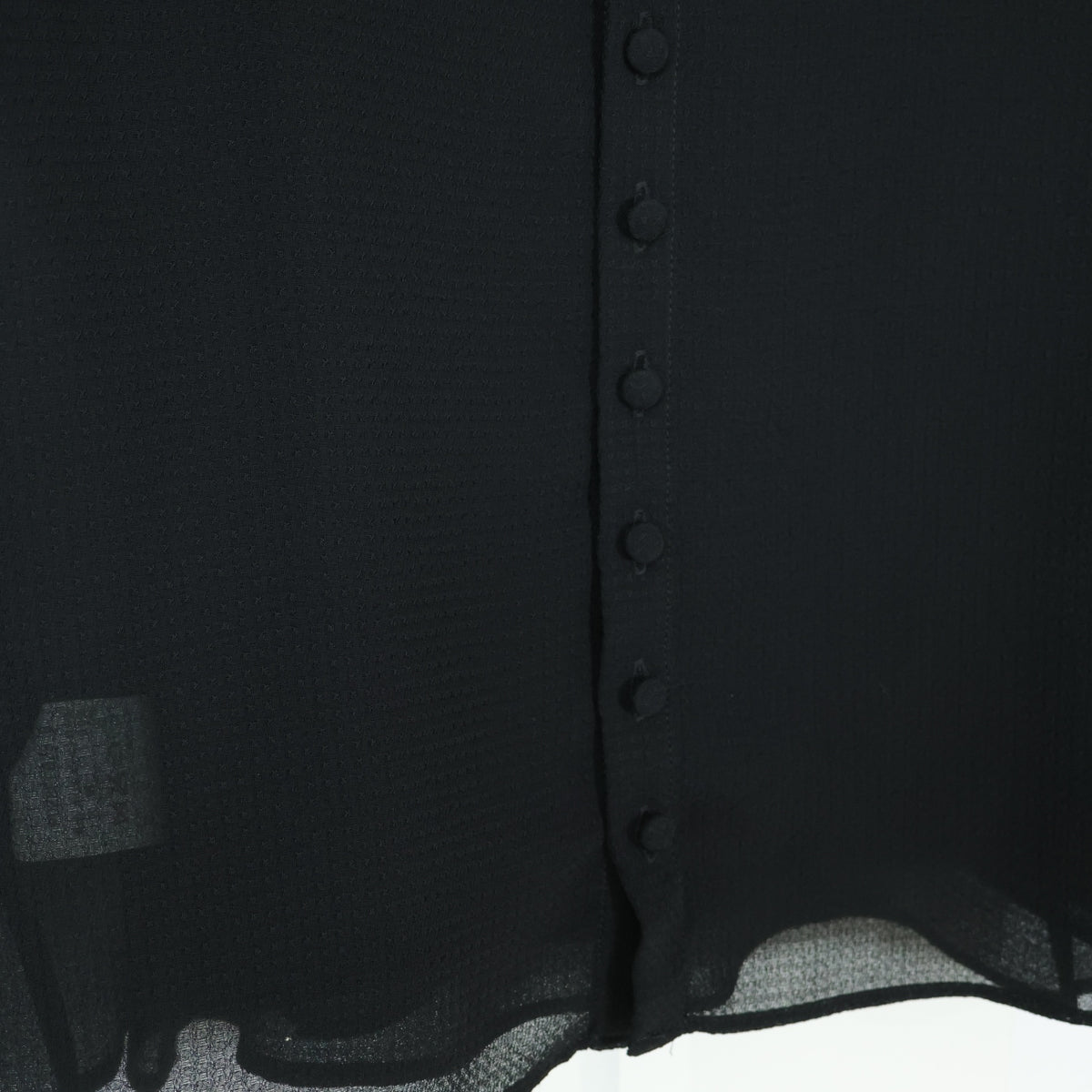【美品】インゲボルグ★リボン付き♪長袖ブラウス 黒系 透け感♪キャミ付 薄手 z217474