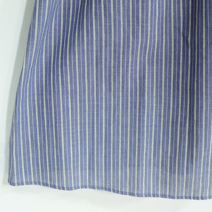 【極美品・紙タグ有】レリアン★涼しげストライプ♪上品なコットンワンピース サイズ7号 紺系 ペチ付 残布有 z22715