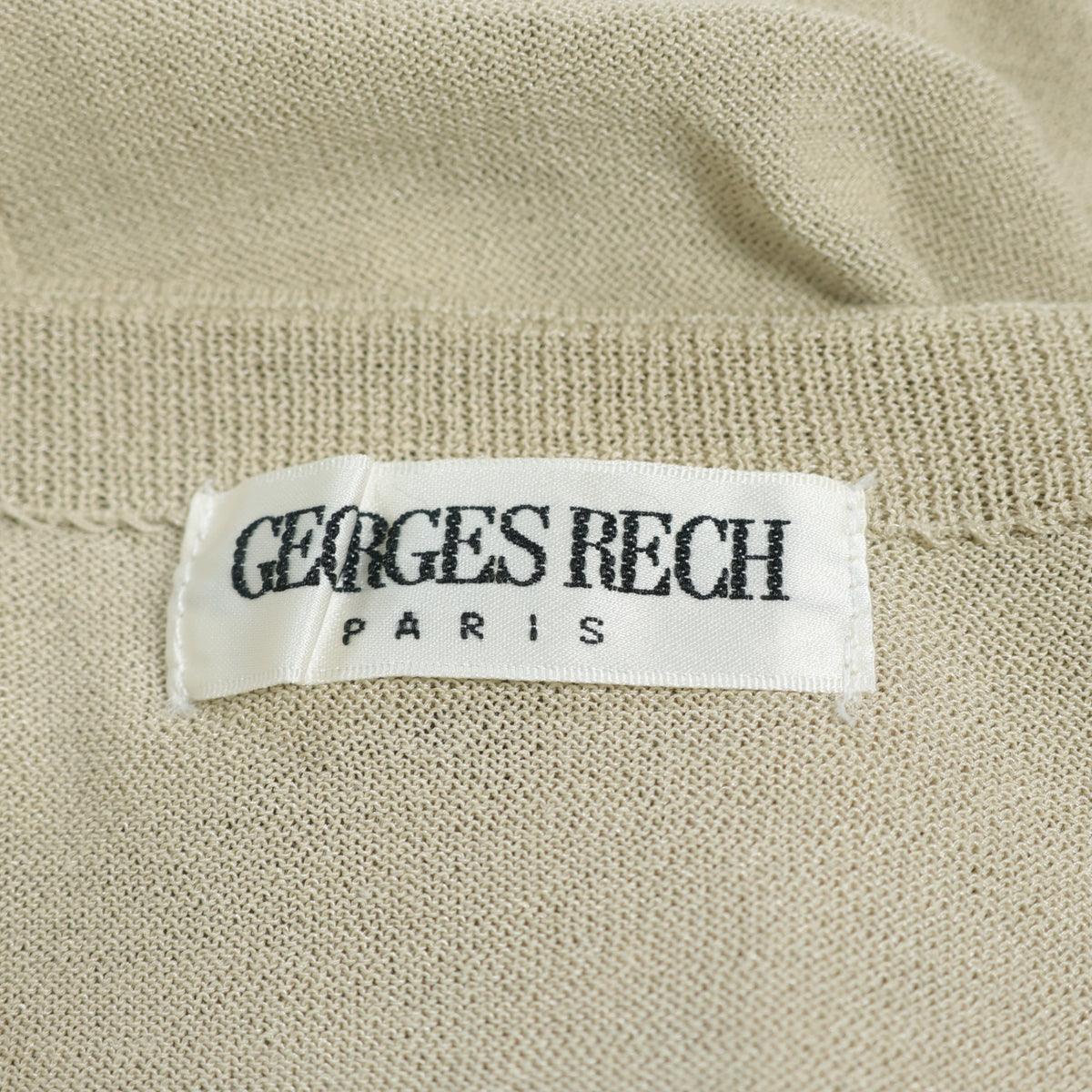 GEORGES RECH ジョルジュ レッシュ★ボタンレスカーディガン はおりもの サイズ40 ベージュ系 無地 薄手 z22660