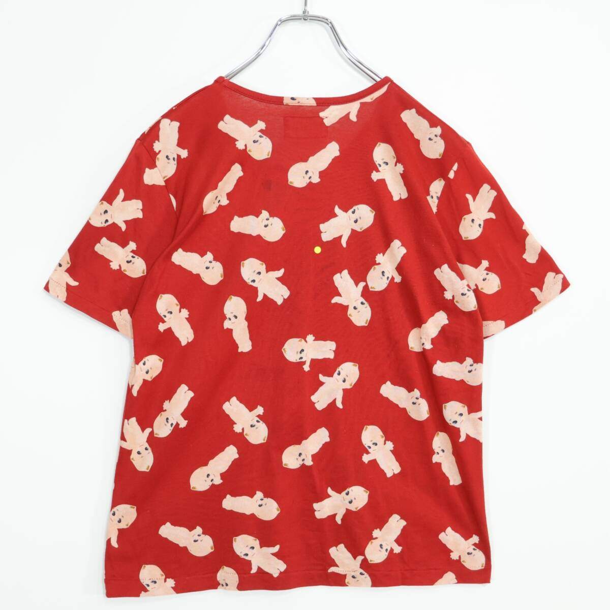 ピンクハウス★可愛い！キューピーちゃんがいっぱい総柄 半袖Tシャツ 綿100% サイズ9号 赤系 z21172