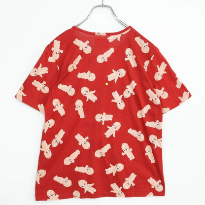 ピンクハウス★可愛い！キューピーちゃんがいっぱい総柄 半袖Tシャツ 綿100% サイズ9号 赤系 z21172