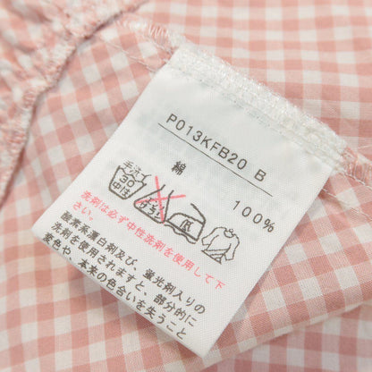 【美品】ピンクハウス★大人可愛い♪半袖ワンピース ミニ丈 キュートな総ギンガムチェック！薄手 春夏 ピンク×白系 z8532s