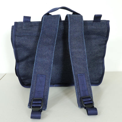 ピンクハウス★デニム生地リュックサック ロゴ刺繍 デニム バックルベルト 多機能バッグ 青系 ba248