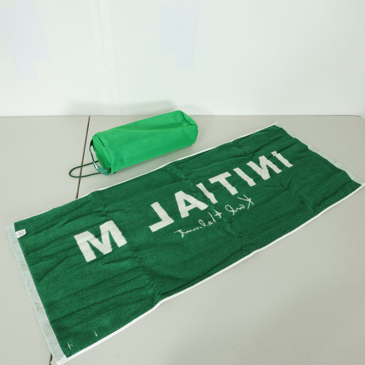 カールヘルム★メッシュバッグ付き フェイスタオル サウナ ジム グリーン系  *so276