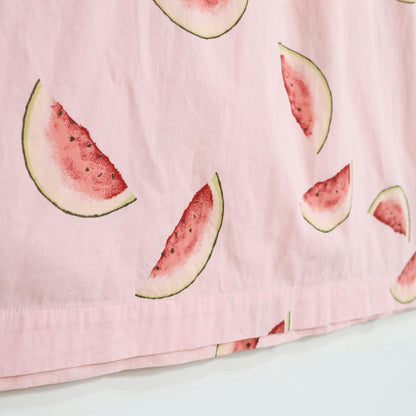 ピンクハウス★はしごレース&すいかpt♪ゆったりフレンチ袖ワンピース ピンク系 リボンも♪薄手 z22231
