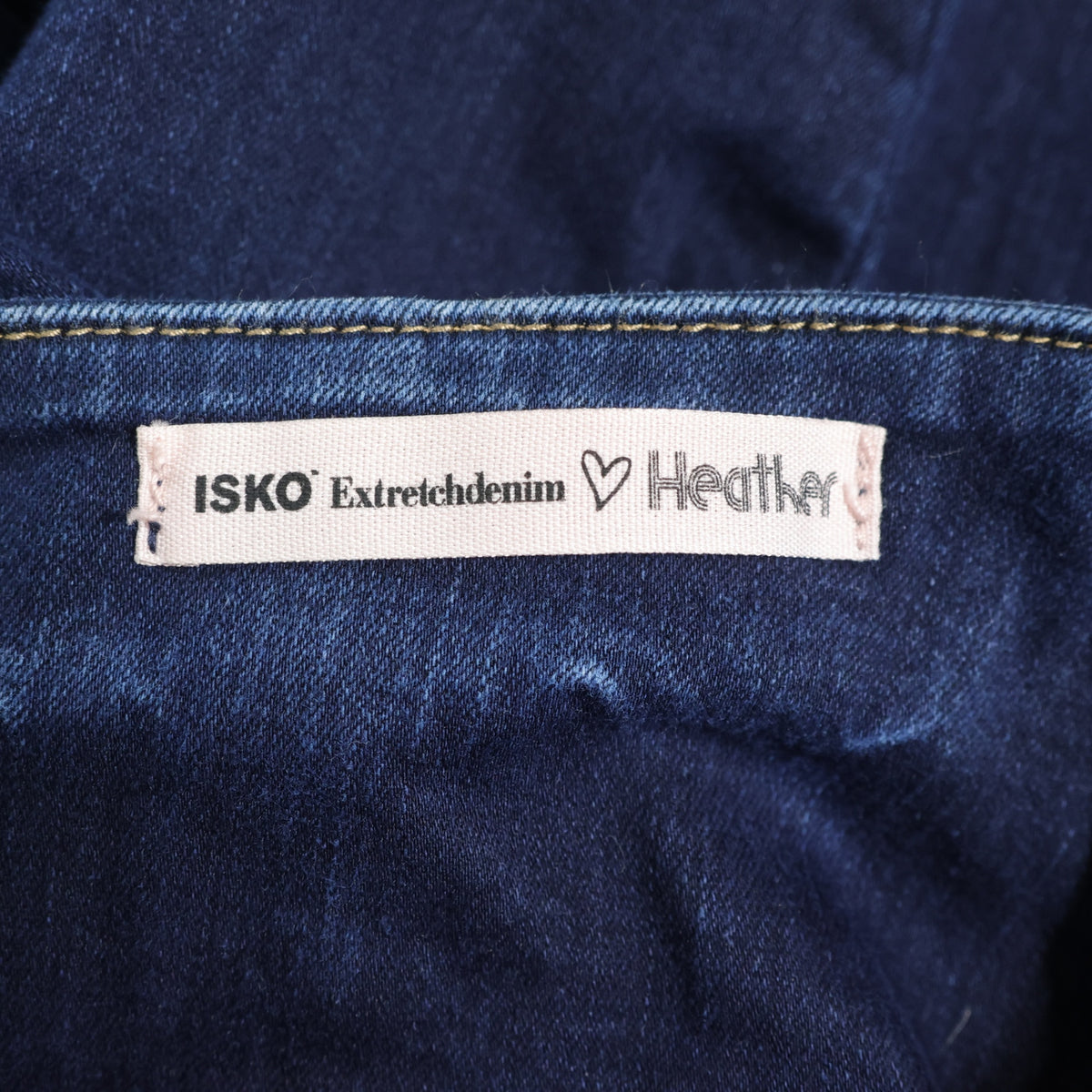 ヘザーISKO★かわいい ハイウエスト ストレッチ スキニー デニムパンツ サイズL ブルー系 z22941