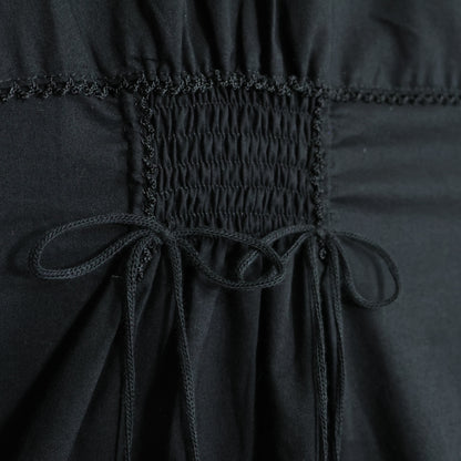 【美品】インゲボルグ★シャーリング♪ふんわりローンワンピース ミニ丈 サイズM 黒系 ピコレース♪無地 薄手 z22041