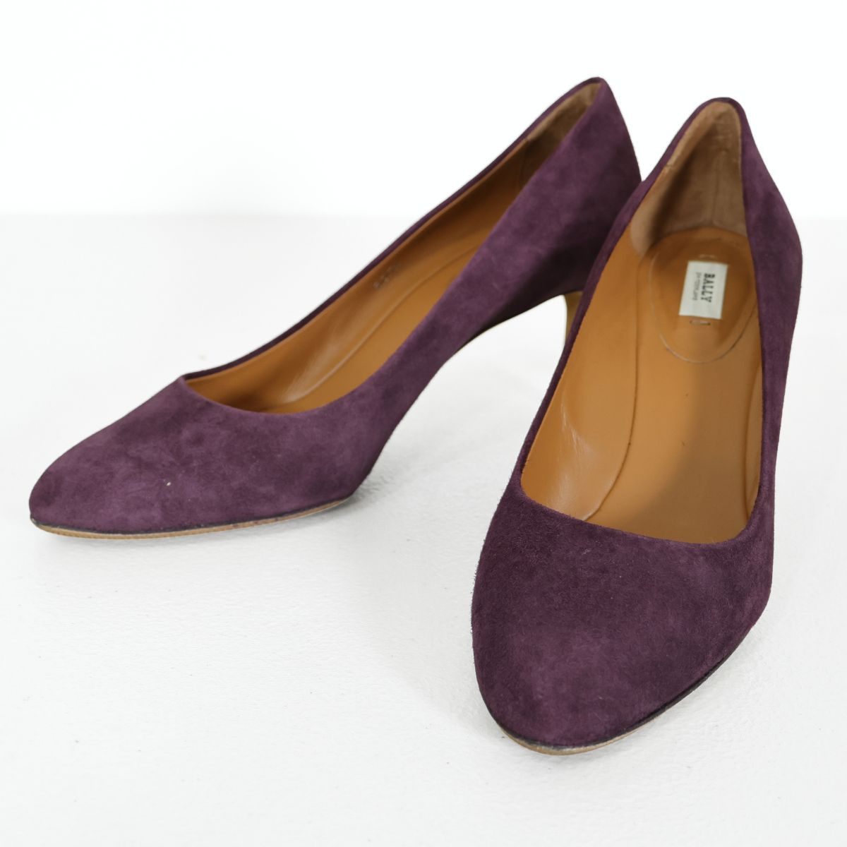 BALLY バリー ★スエード パンプス 37.5 24cm パープル系　＊sh170
