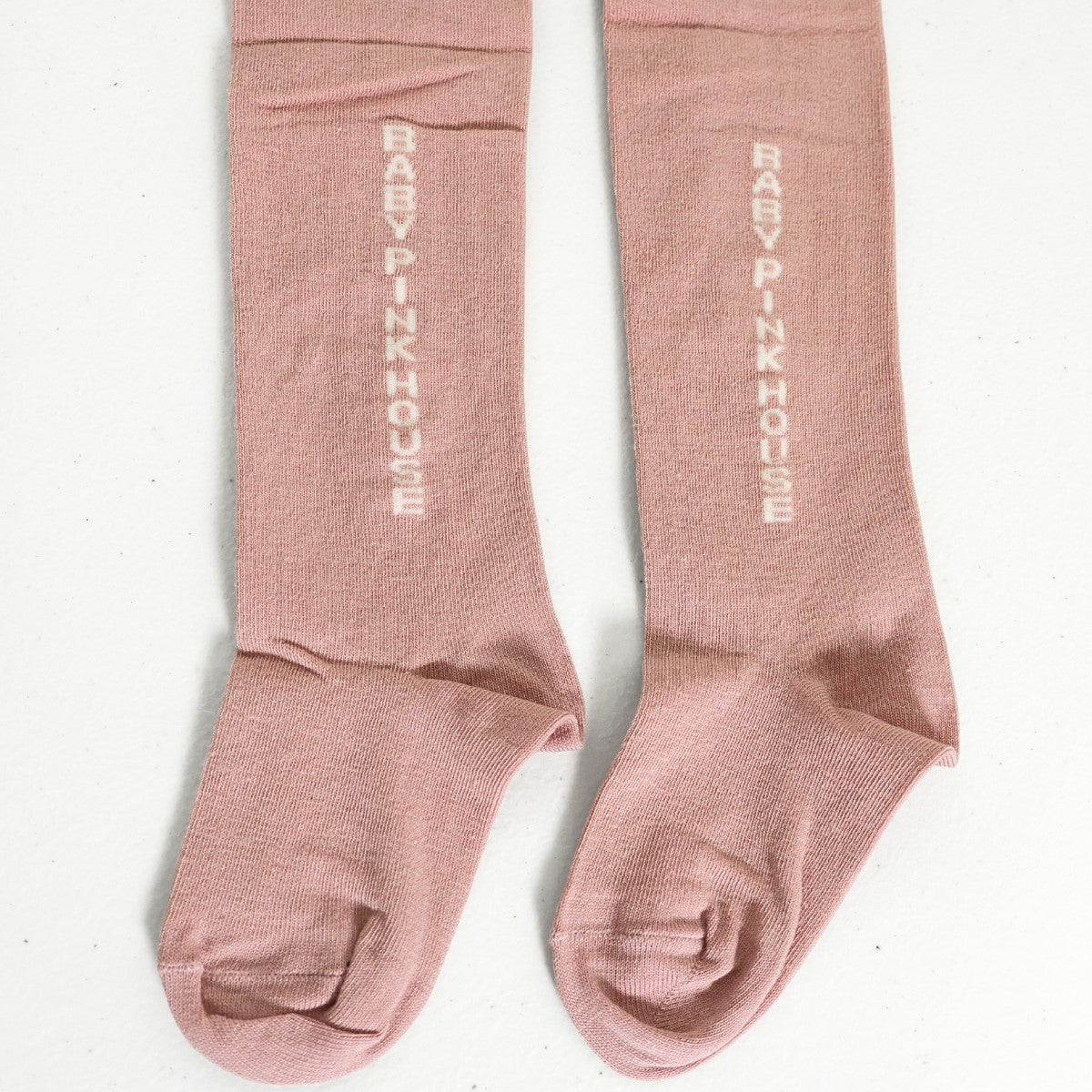 【美品】ベビーピンクハウス★ロゴタイツ キッズ 女の子  くすみピンク Lサイズ ピンク系 so387